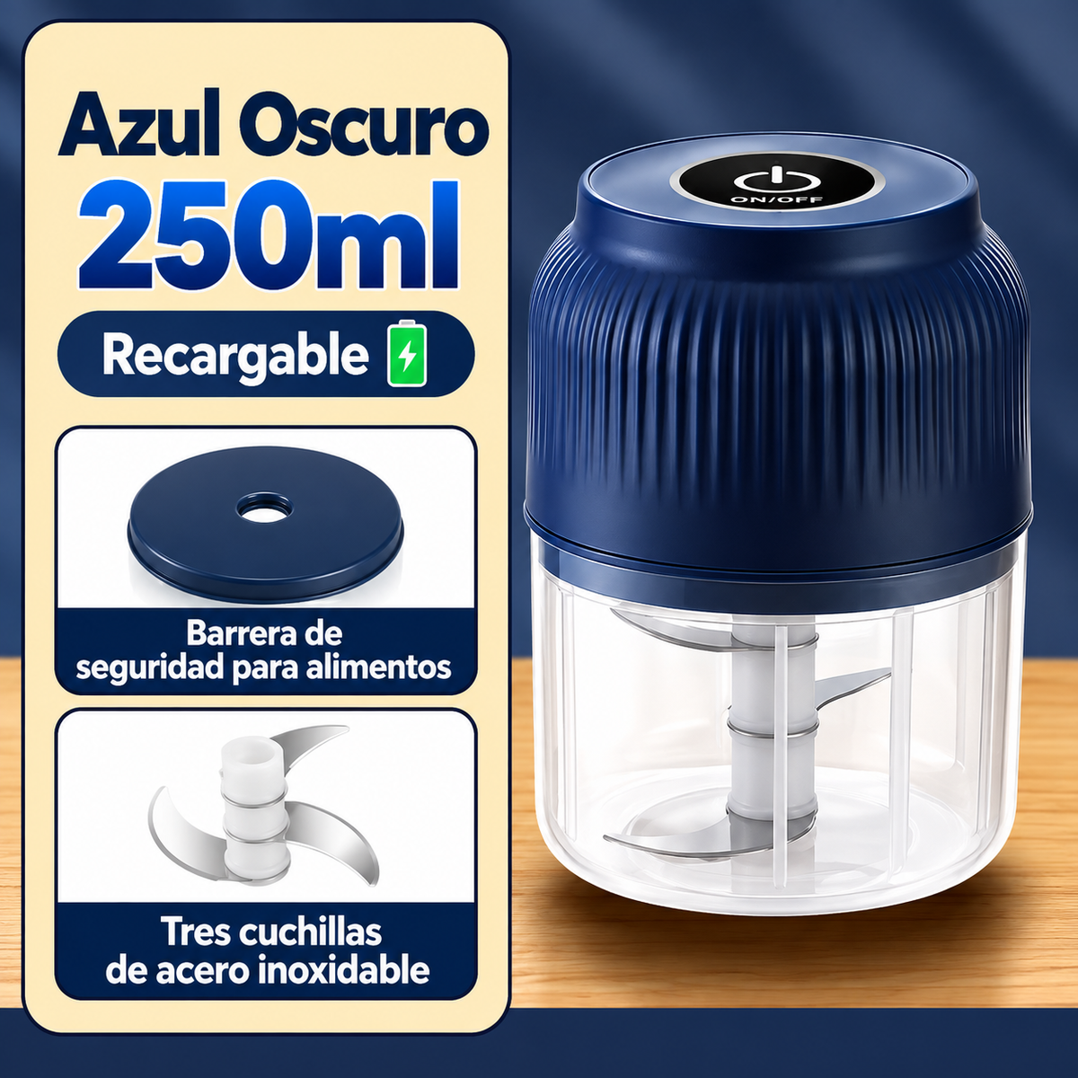 Picadora Eléctrica Inalámbrica 250 ml